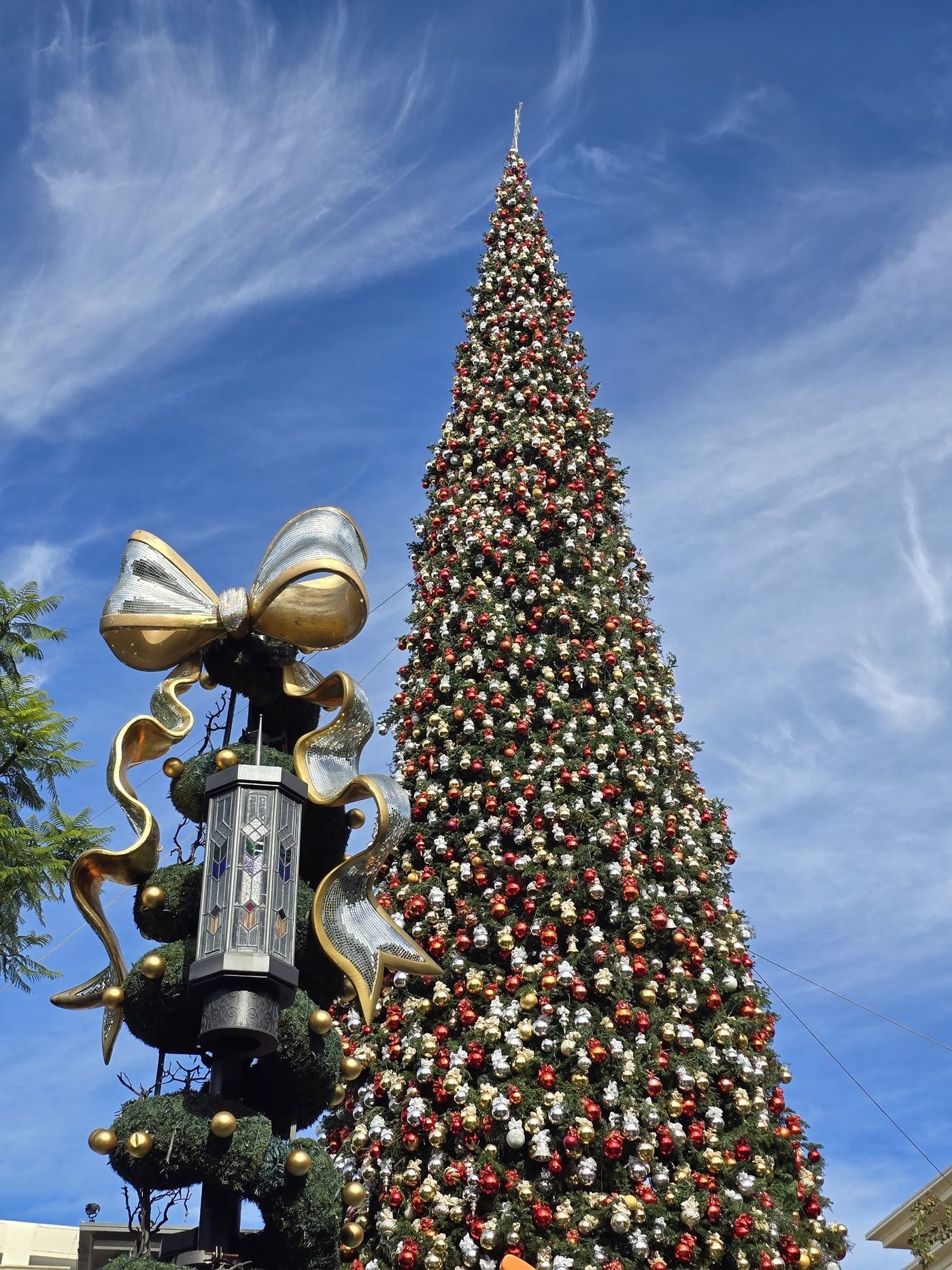 The 100-foot decorated Christmas tree at The Grove in Los Angeles